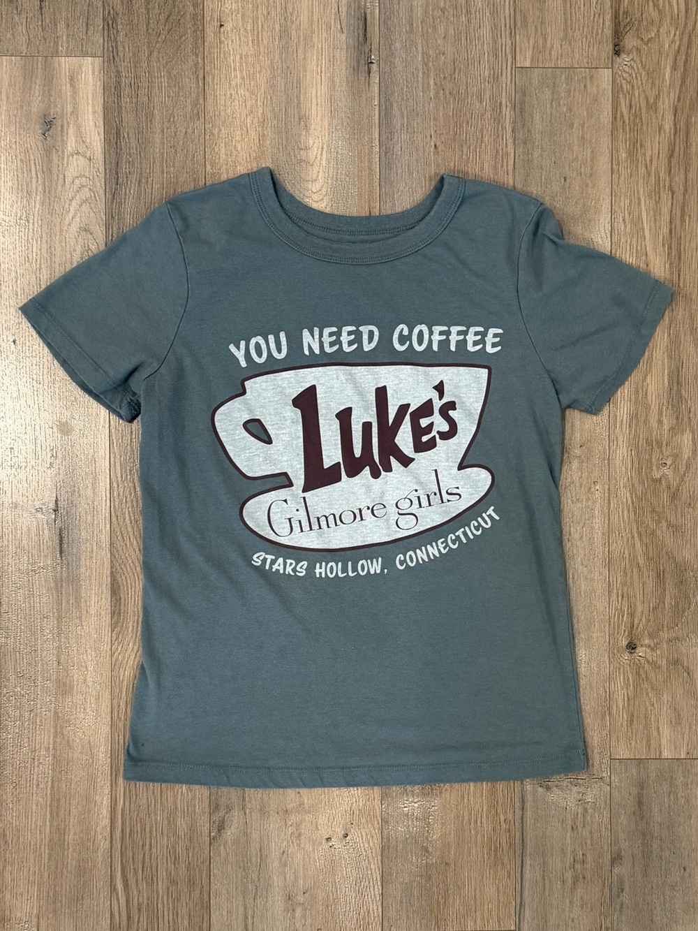 Gilmore Girls Teal Short-Sleeve Graphic Tee - Luke's Coffee